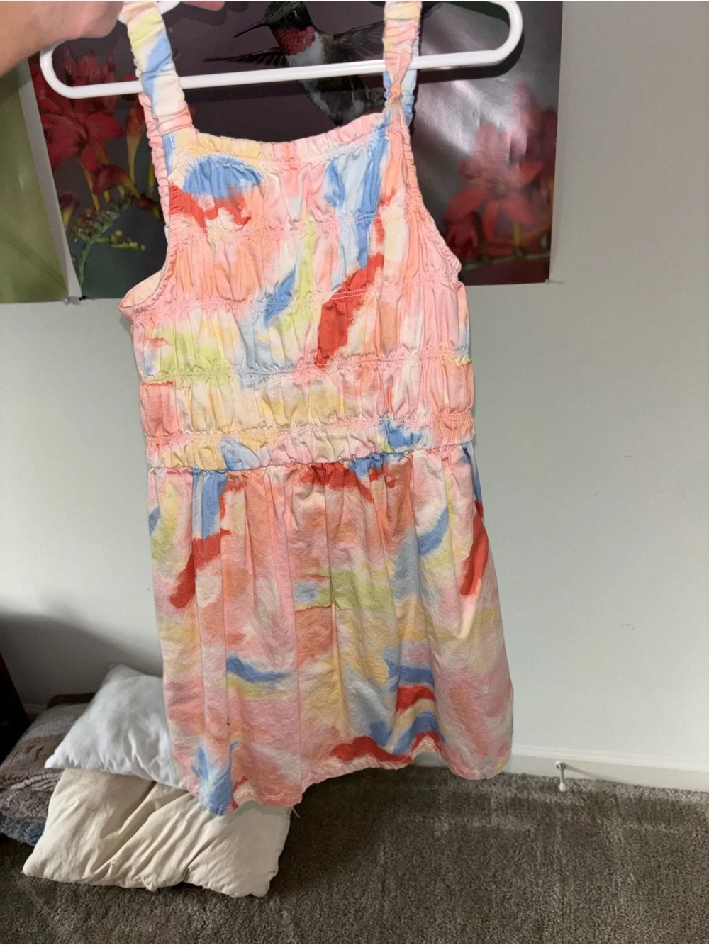 Carter's Girls Tie-Dye Sleeveless Dress - Pink, Blue, Yellow, Coral